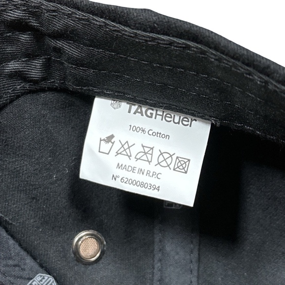 Tag Heuer Watches Embroidered Logo Black Red Strapback Cap Hat - Picture 8 of 8